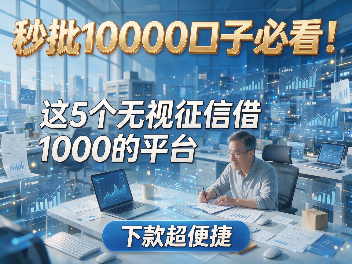 秒批10000口子必看！这5个无视征信借1000的平台，下款超便捷