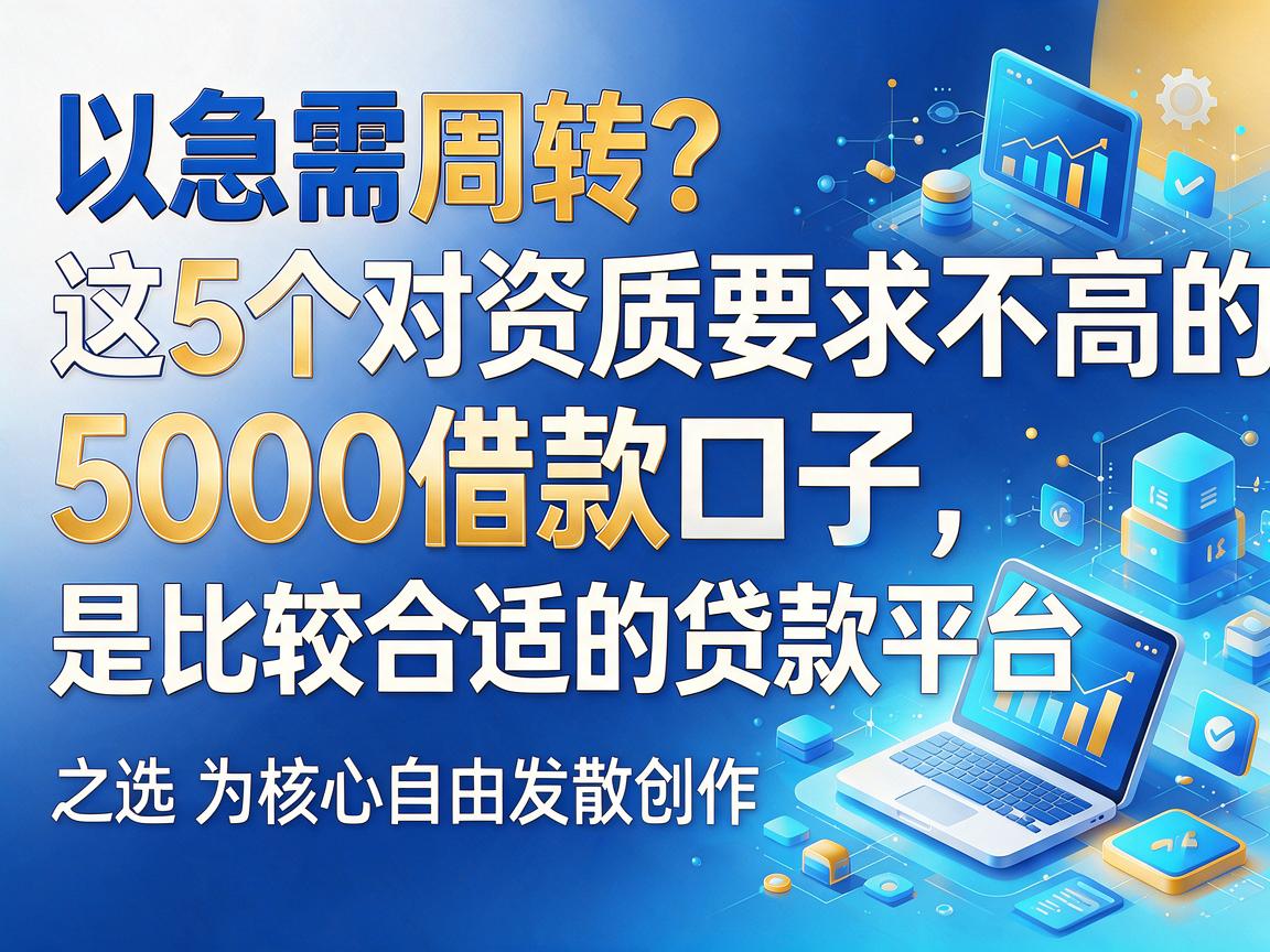 急需周转?这5个对资质要求不高的5000借款口子,是比较合适的贷款平台之选