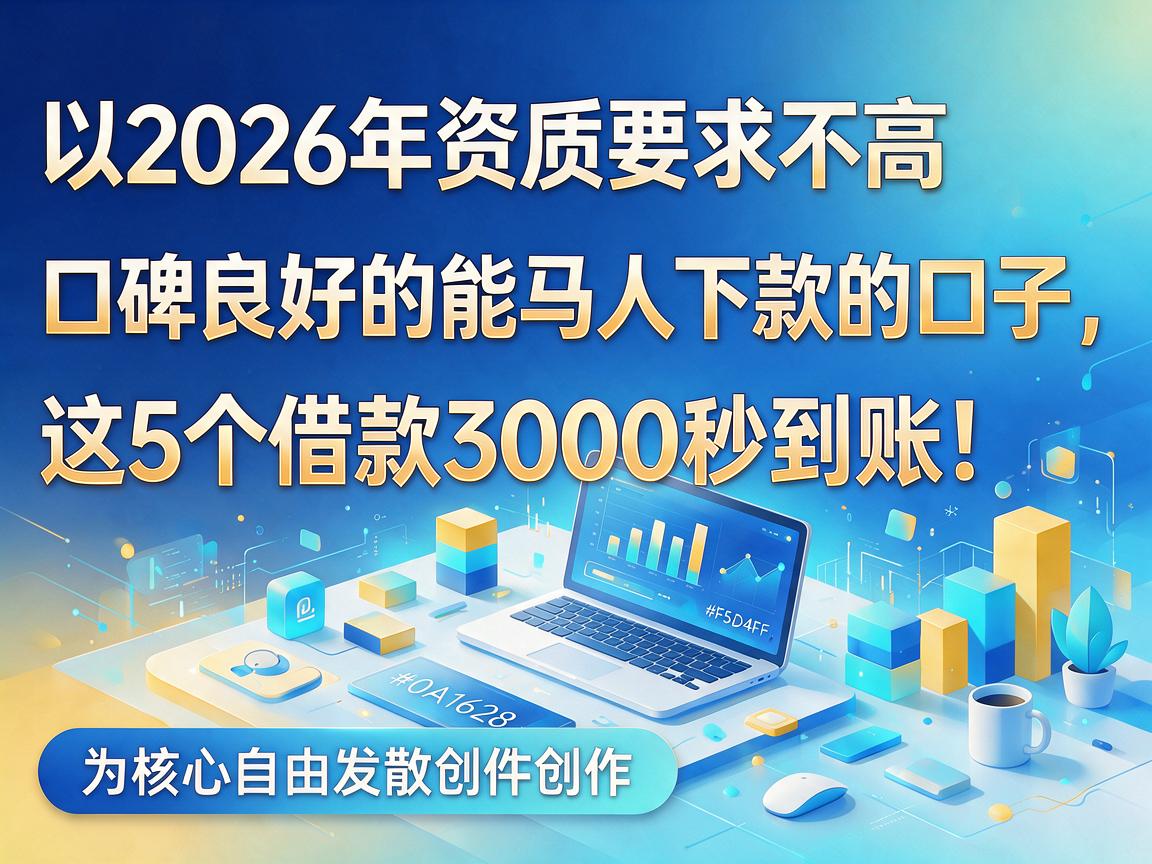 2026年资质要求不高、口碑良好的能马上下款的口子，这5个借款3000秒到账！