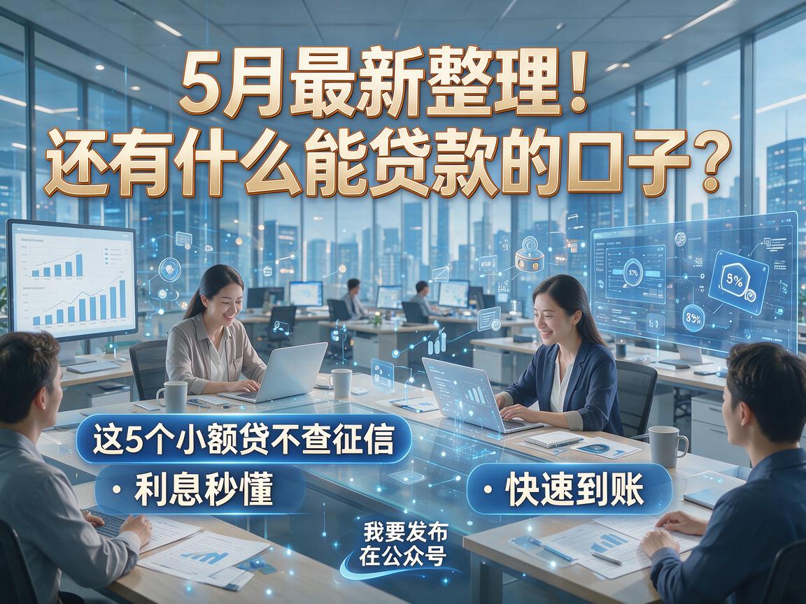 5月最新整理！还有什么能贷款的口子？这5个小额贷不查征信、利息秒懂、快速到账