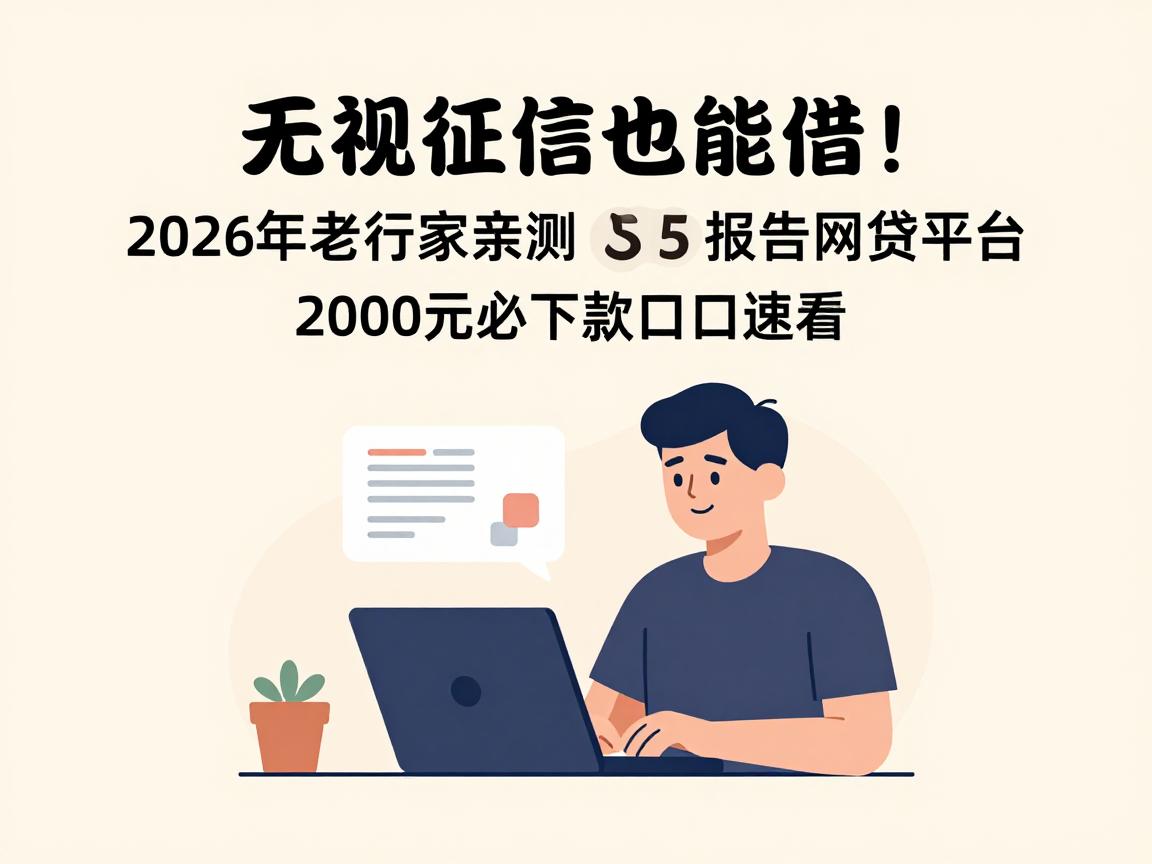 无视征信也能借！2026年老行家亲测：这5个不查征信报告网贷平台，2000元必下款口子速看