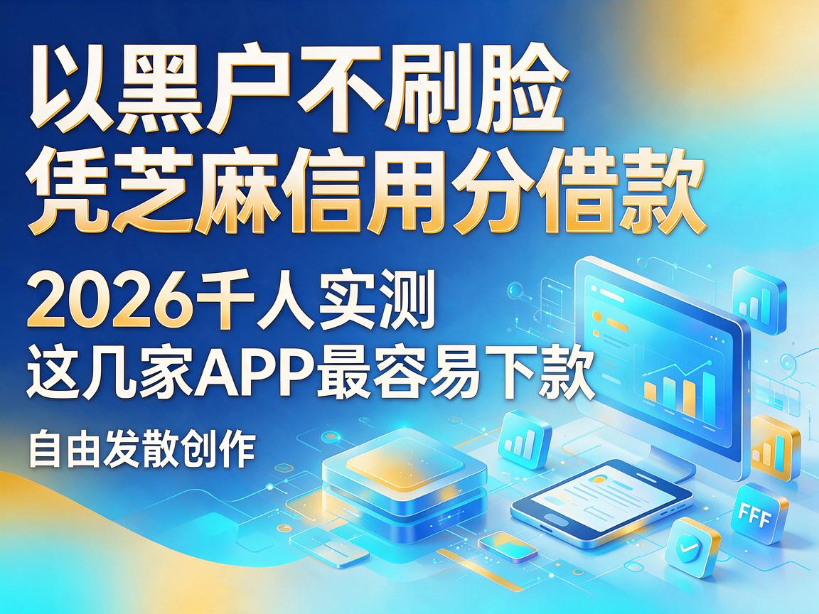 黑户不刷脸凭芝麻信用分借款，2026千人实测这几家APP最容易下款