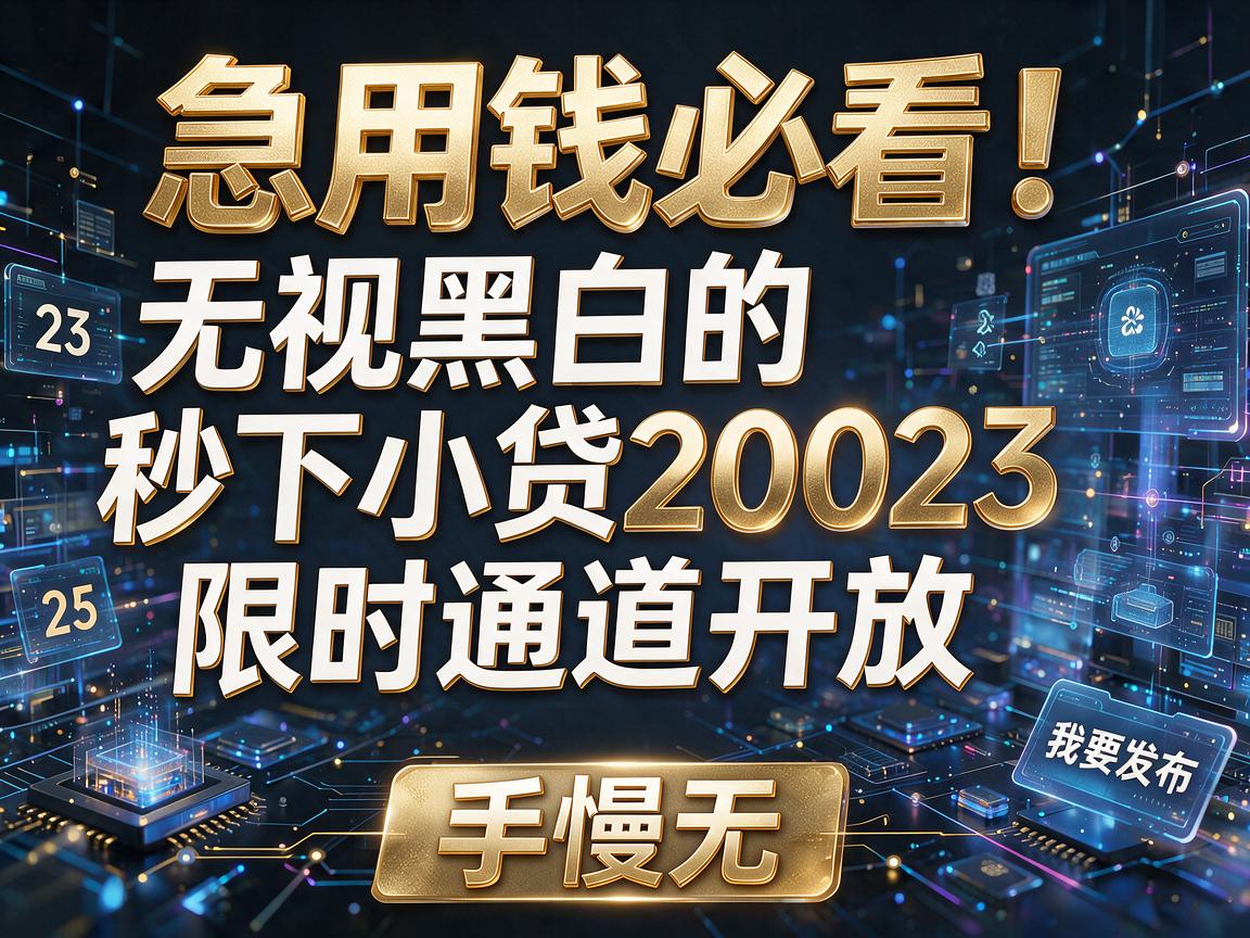 急用钱必看！无视黑白的秒下小贷20023限时通道开放，手慢无！