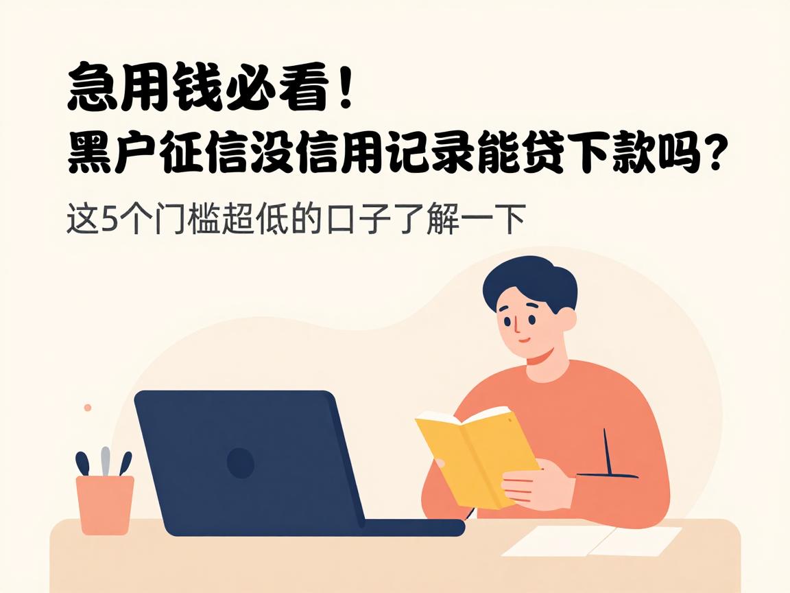 急用钱必看!黑户征信没信用记录能贷下款吗?这5个门槛超低的口子了解一下