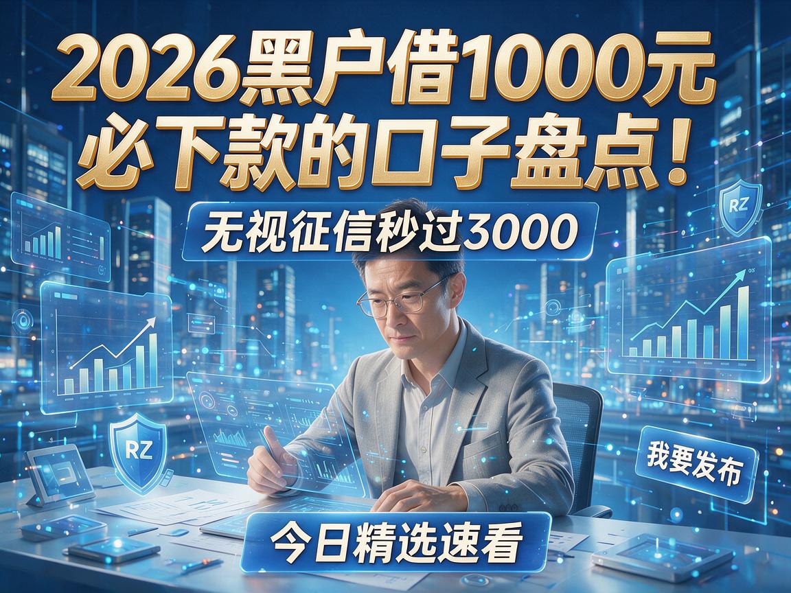 2026黑户借1000元必下款的口子盘点!无视征信秒过3000,今日精选速看