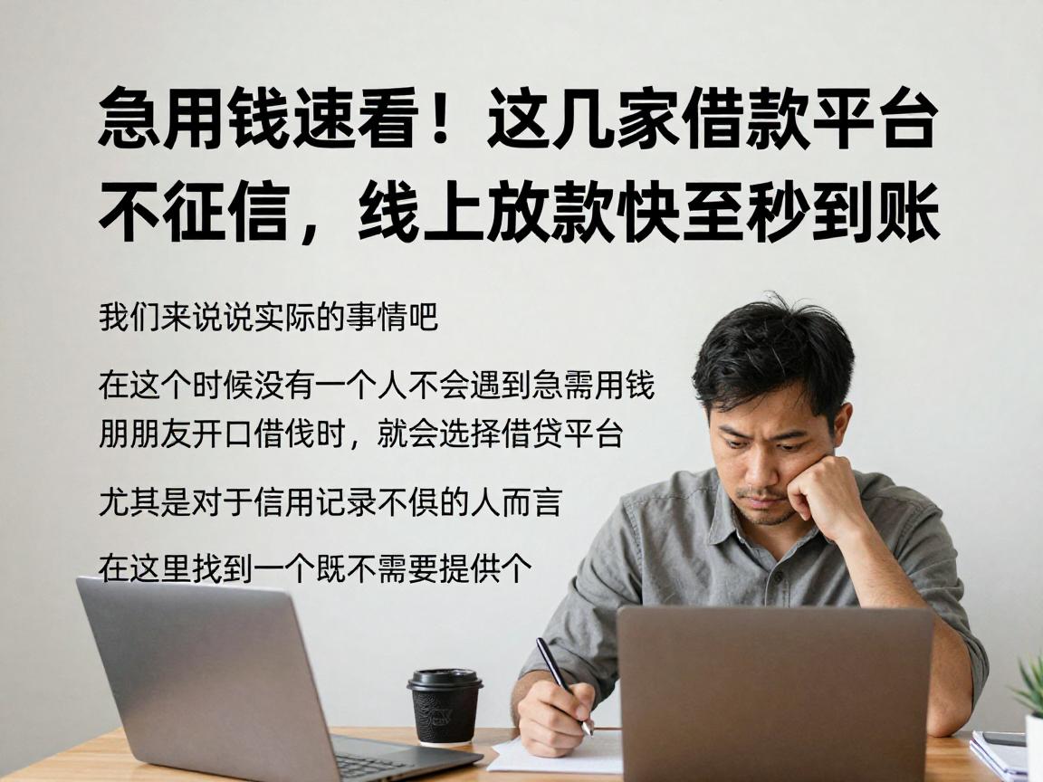 急用钱速看!这几家借款平台不看征信,线上放款快至秒到账