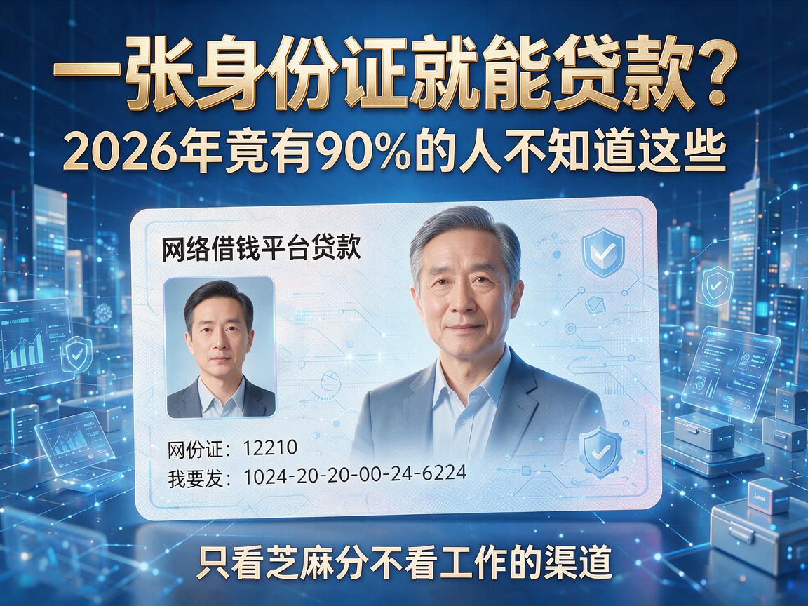 一张身份证就能贷款？2026年竟有90%的人不知道这些只看芝麻分不看工作的渠道