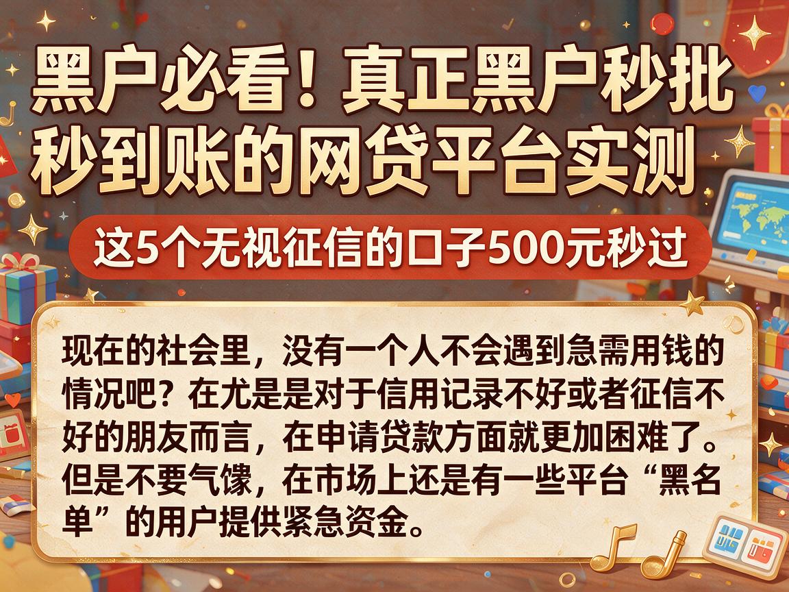 黑户必看!真正黑户秒批秒到账的网贷平台实测,这5个无视征信的口子500元秒过
