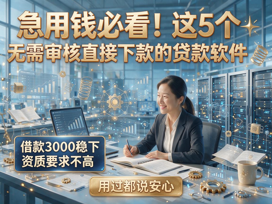 急用钱必看！这5个无需审核直接下款的贷款软件，借款3000稳下、资质要求不高，用过都说安心