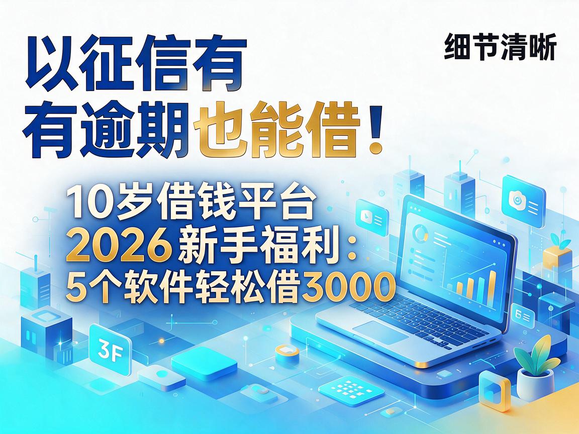 征信有逾期也能借！10岁借钱平台2026新手福利：5个软件轻松借3000