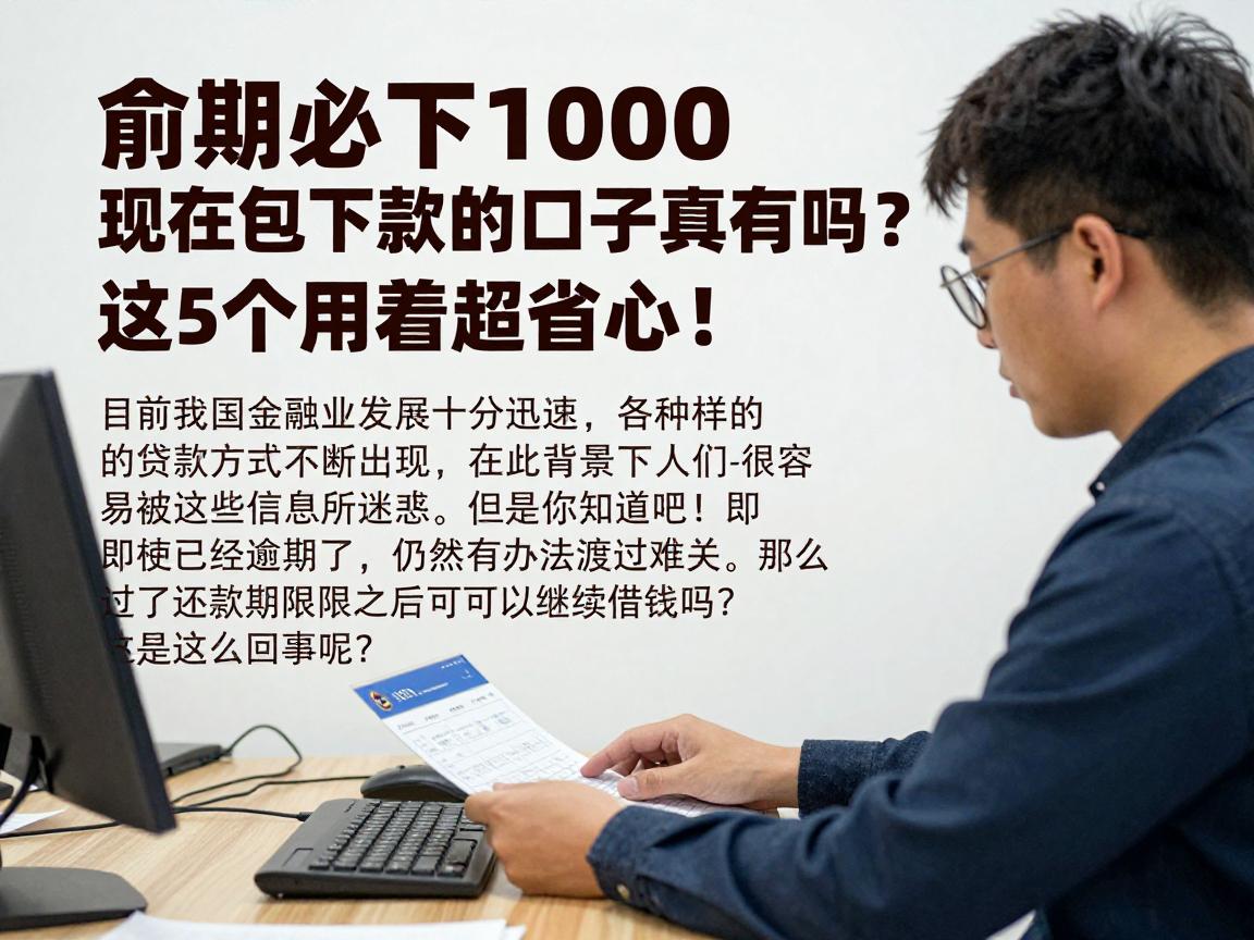 逾期必下1000,现在包下款的口子真有吗?这5个用着超省心!