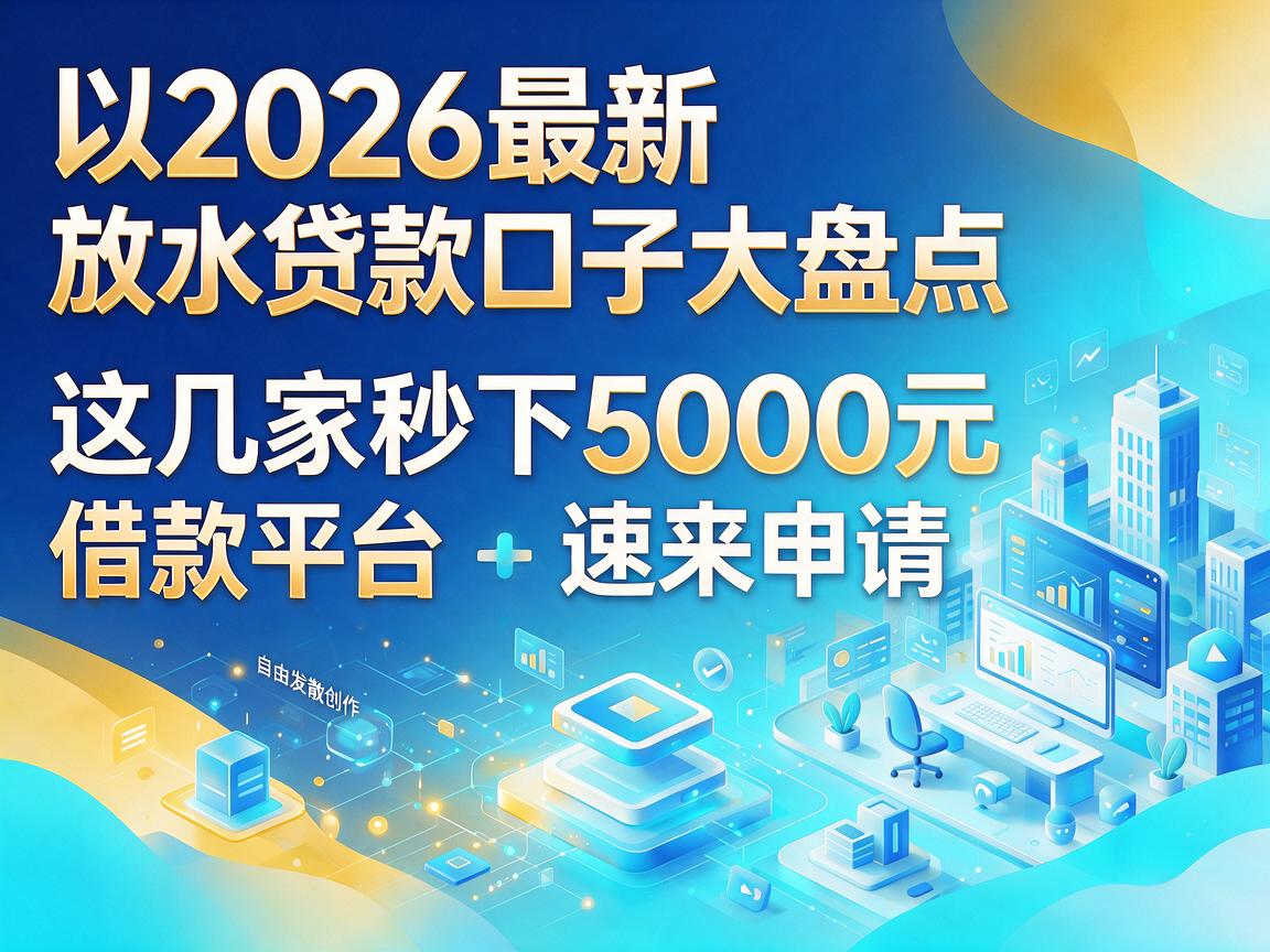 2026最新放水贷款口子大盘点，这几家秒下5000元借款平台速来申请