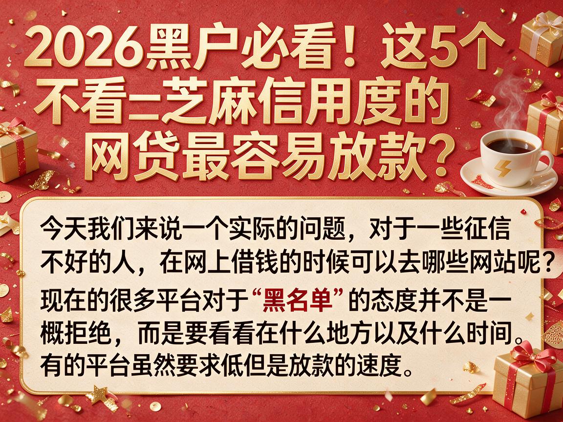 2026黑户必看！这5个不看芝麻信用度的网贷最容易放款
