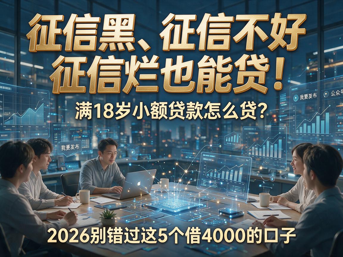 征信黑、征信不好、征信烂也能贷！满18岁小额贷款怎么贷？2026别错过这5个借4000的口子