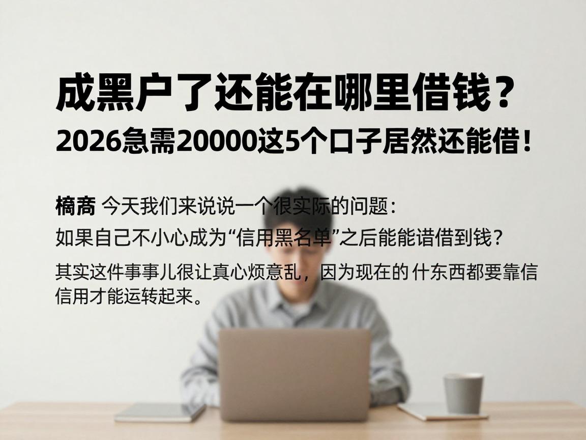 成黑户了还能在哪里借钱？2026急需20000这5个口子居然还能借！