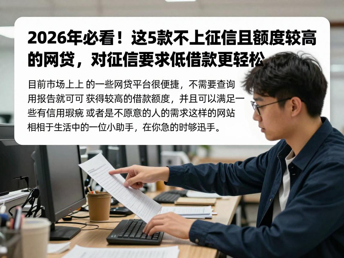 2026年必看！这5款不上征信且额度较高的网贷，对征信要求低借款更轻松
