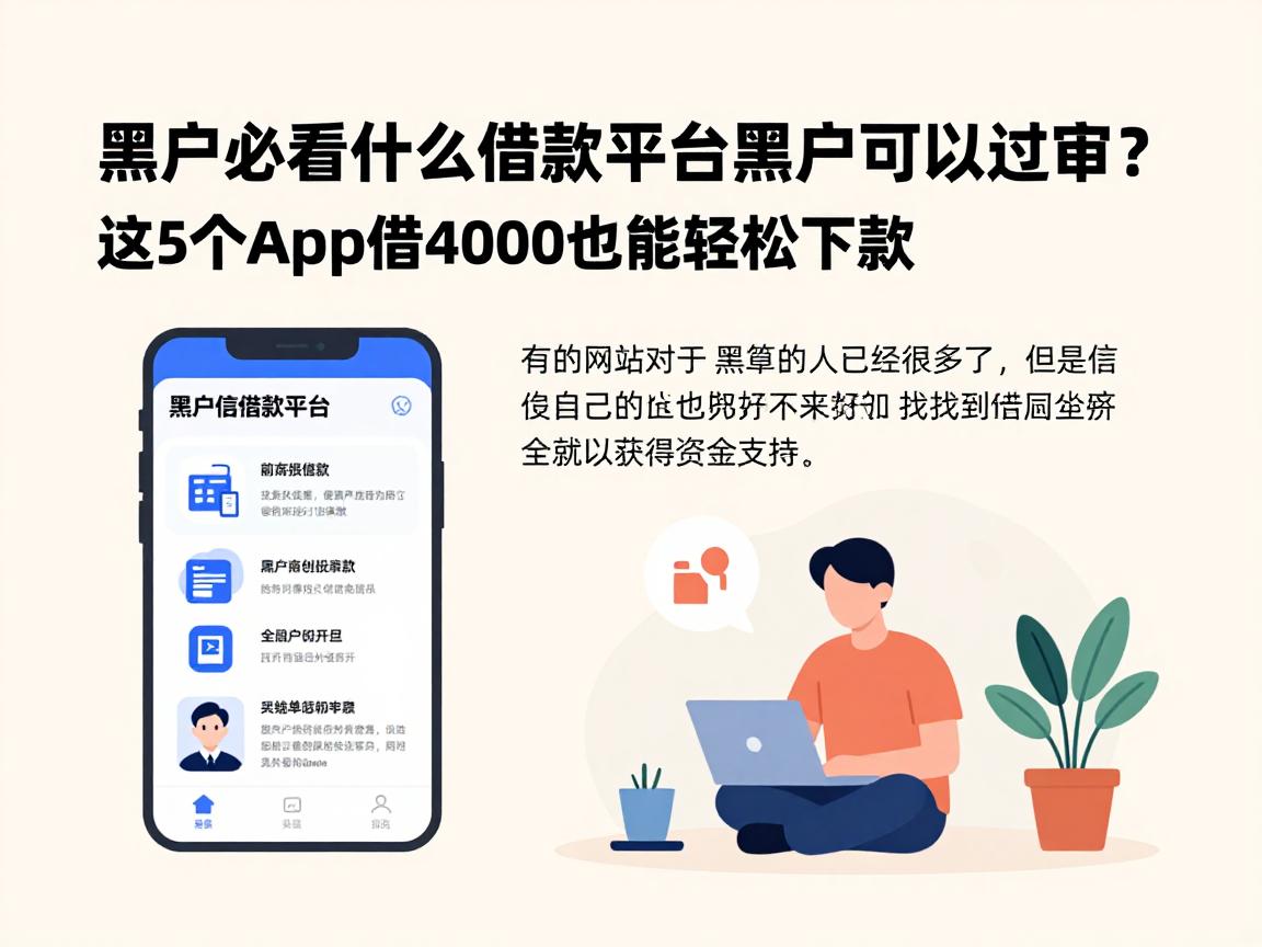 黑户必看！2026年什么借款平台黑户可以过审？这5个app借4000也能轻松下款