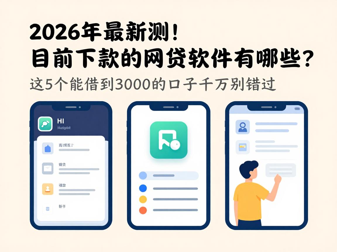 2026年最新实测！目前能下款的网贷软件有哪些？这5个能借到3000的口子千万别错过
