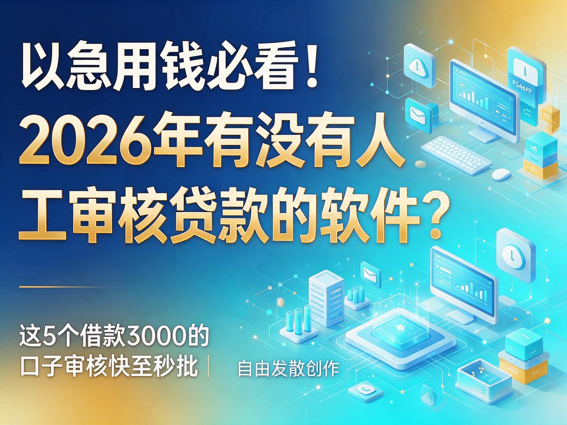 急用钱必看!2026年有没有人工审核贷款的软件?这5个借款3000的口子审核快至秒批