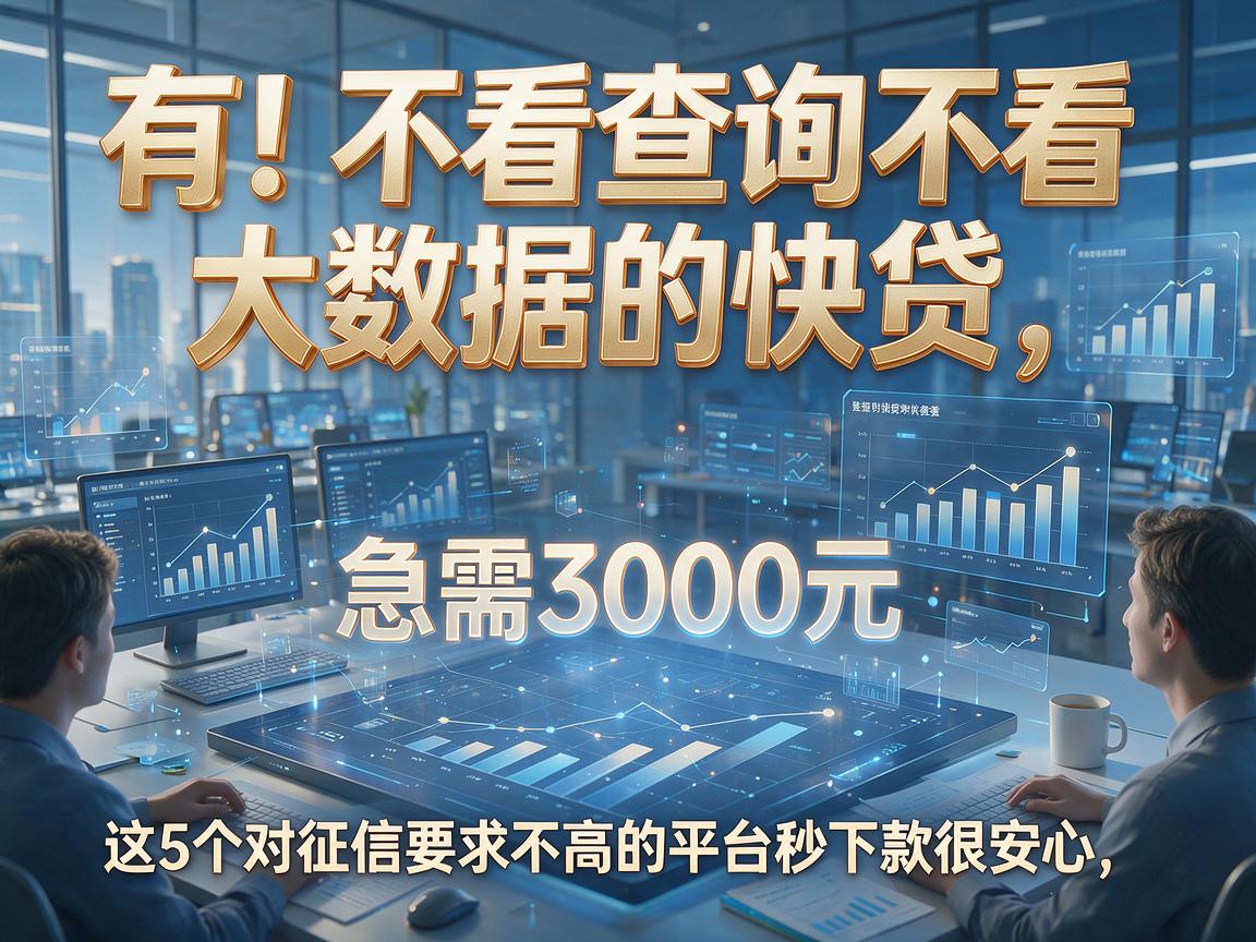 有！不看查询不看大数据的快贷，急需3000元这5个对征信要求不高的平台秒下款很安心