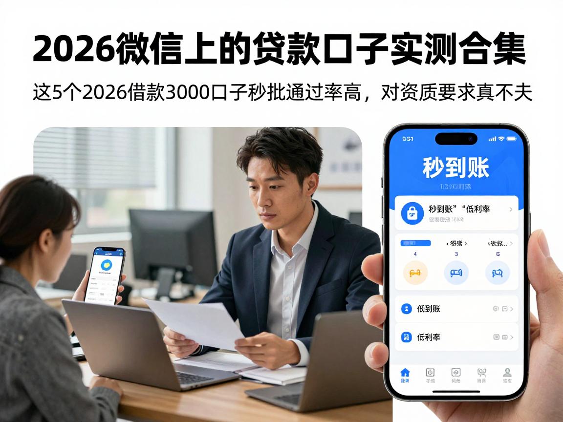 2026微信上的贷款口子实测合集！这5个2026借款3000口子秒批通过率高，对资质要求真不高
