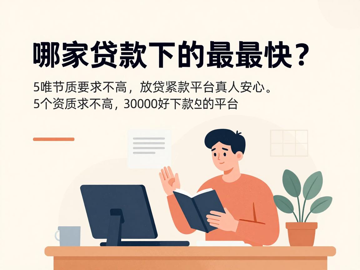 急用钱必看：哪家贷款下的最快？这5个资质要求不高、30000好下款的平台真让人安心