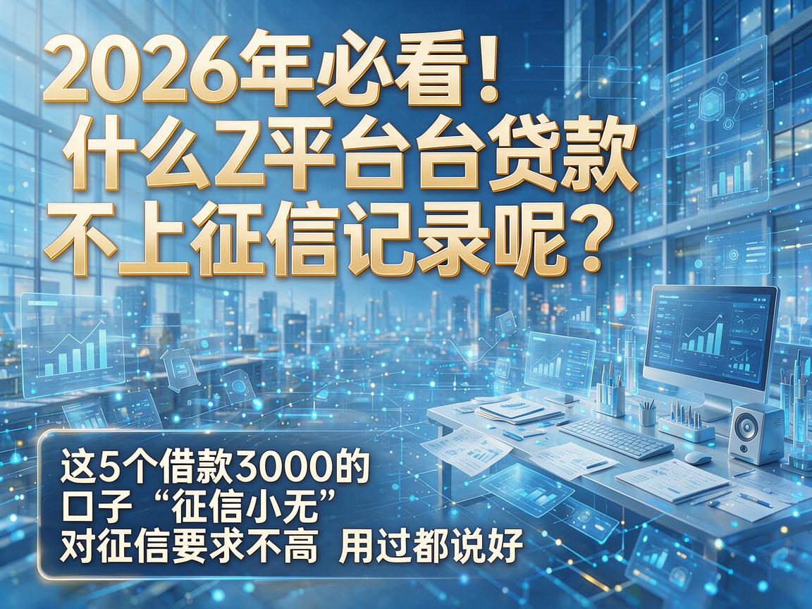 2026年必看!什么平台贷款不上征信记录呢?这5个借款3000的口子对征信要求不高,用过都说好!