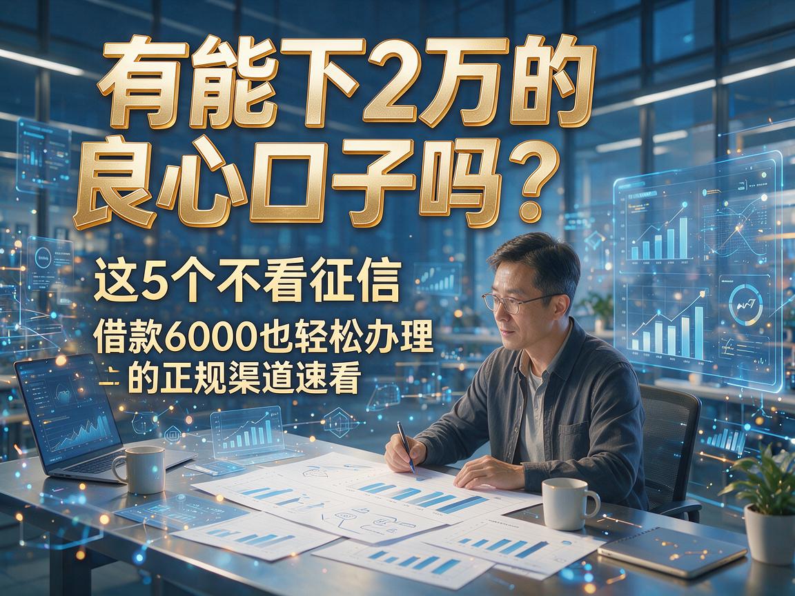 有能下2万的良心口子吗？这5个不看征信、借款6000也轻松办理的正规渠道速看
