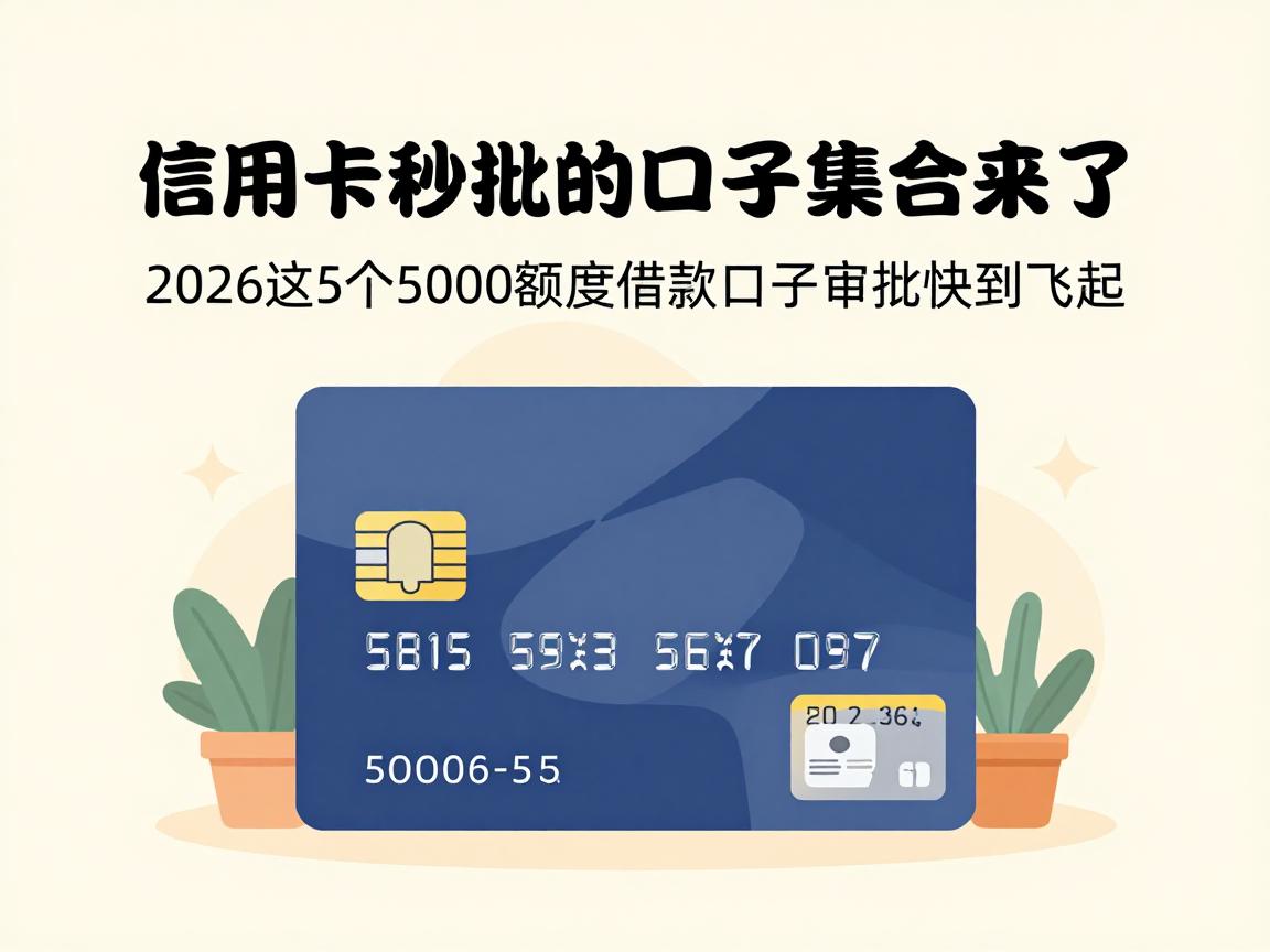 信用卡秒批的口子集合来了！2026这5个5000额度借款口子审批快到飞起