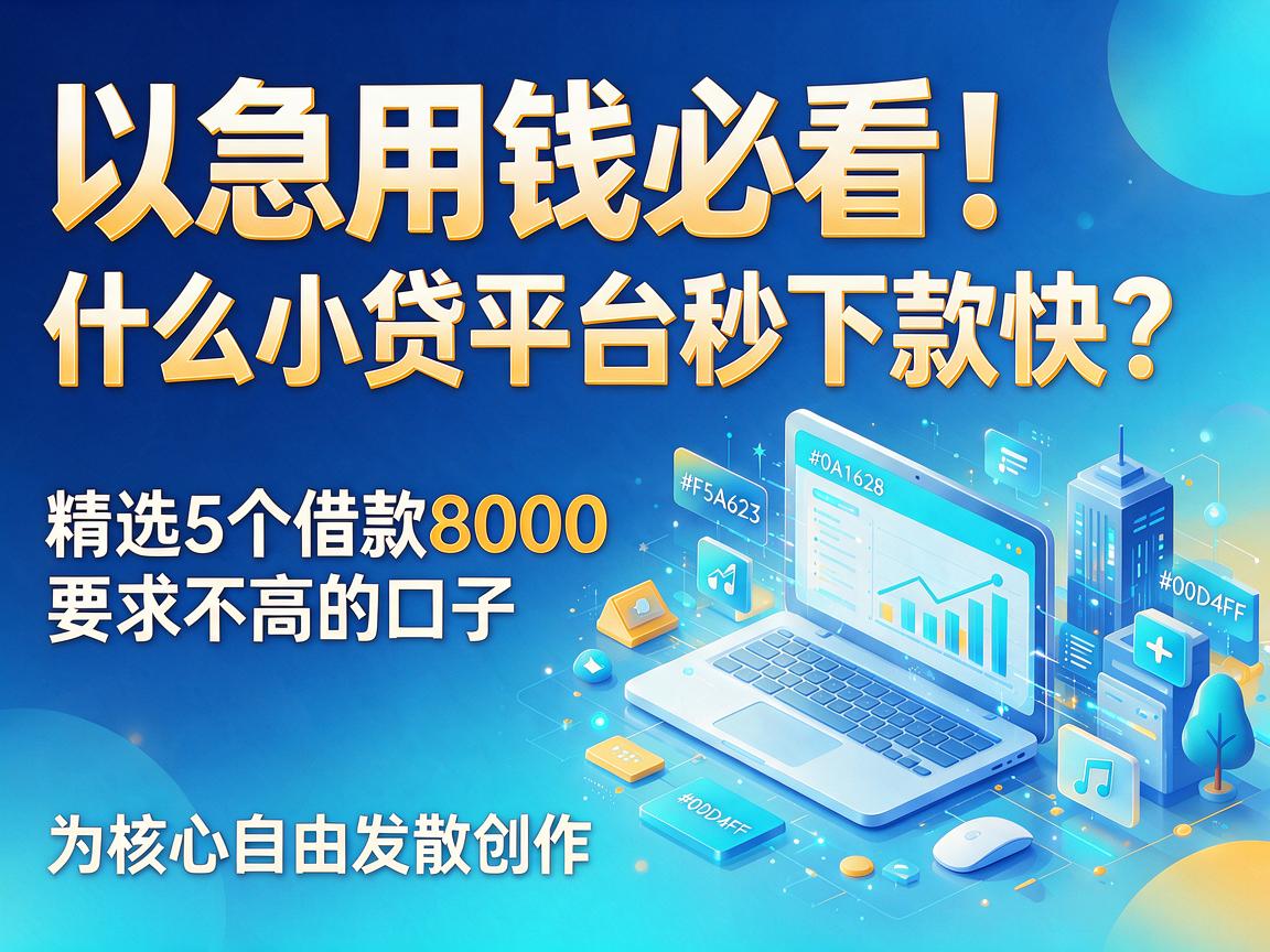 急用钱必看！什么小贷平台秒下款快？精选5个借款8000要求不高的口子