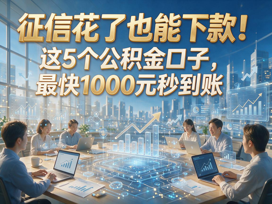 征信花了也能下款！这5个公积金口子，最快1000元秒到账