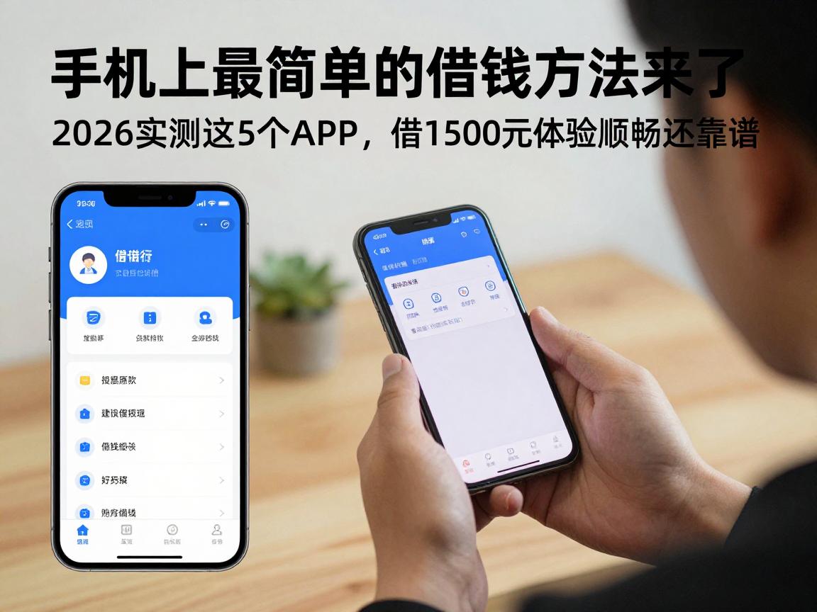 手机上最简单的借钱方法来了！2026实测这5个APP，借1500元体验顺畅还靠谱