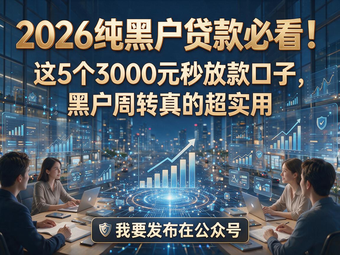 2026纯黑户贷款必看！这5个3000元秒放款口子，黑户周转真的超实用