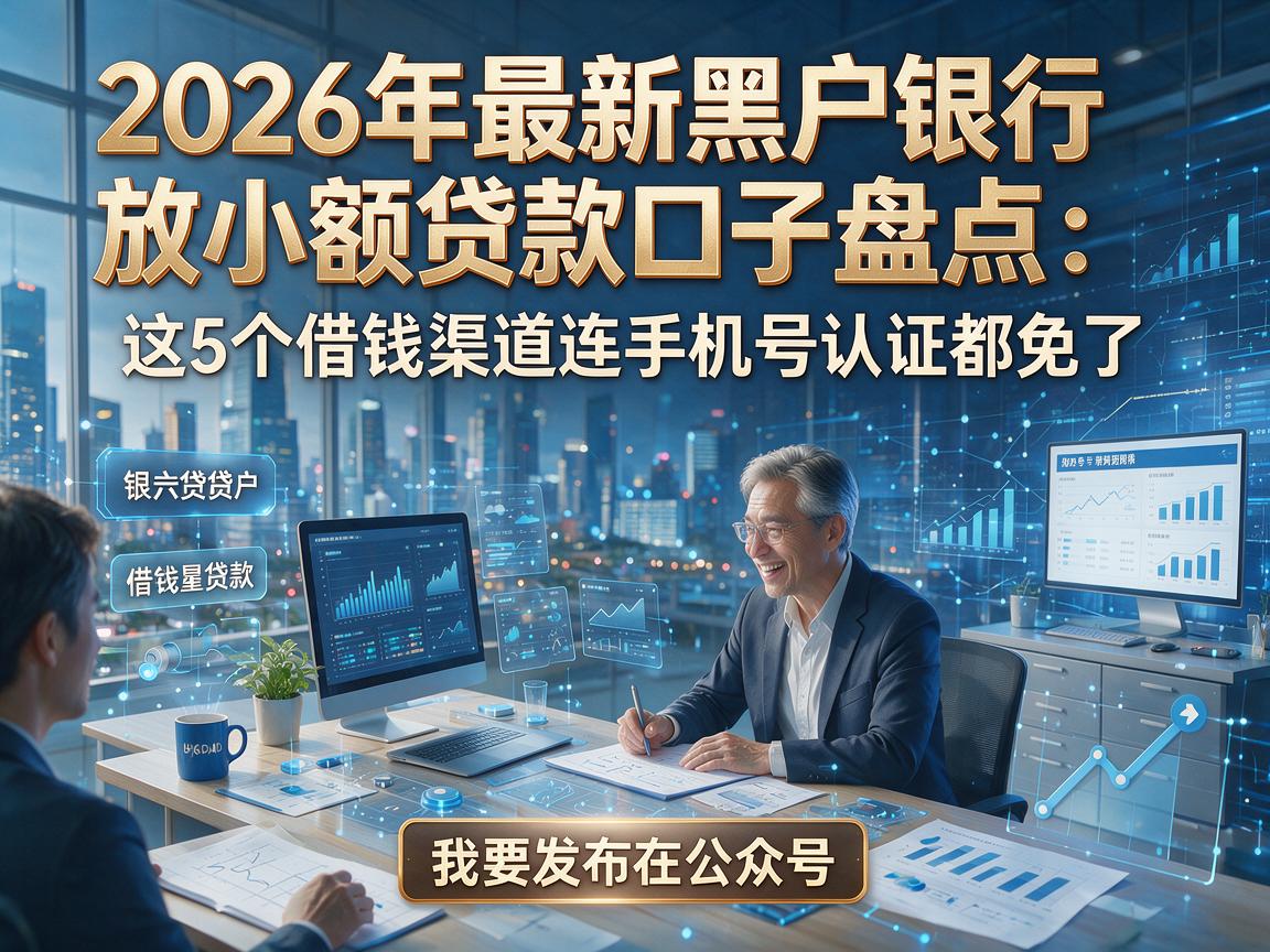 2026年最新黑户银行放小额贷款口子盘点：这5个借钱渠道连手机号认证都免了