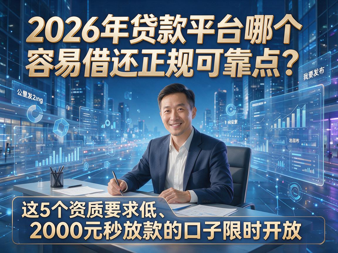 2026年贷款平台哪个容易借还正规可靠点？这5个资质要求低、2000元秒放款的口子限时开放！