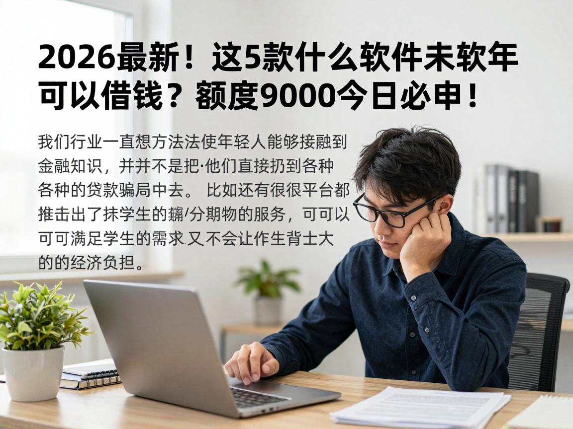 2026最新！这5款什么软件未成年可以借钱？额度9000今日必申！