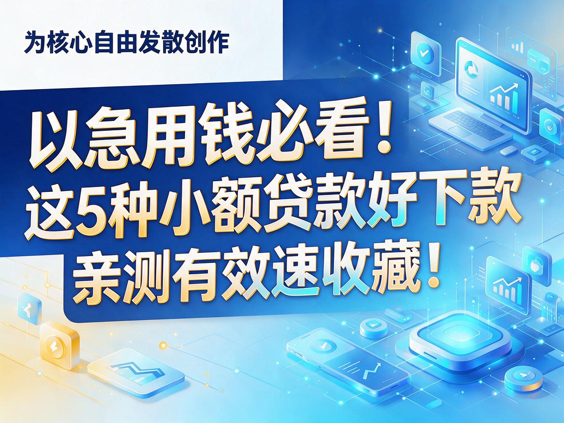 急用钱必看!这5种小额贷款好下款,亲测有效速收藏!