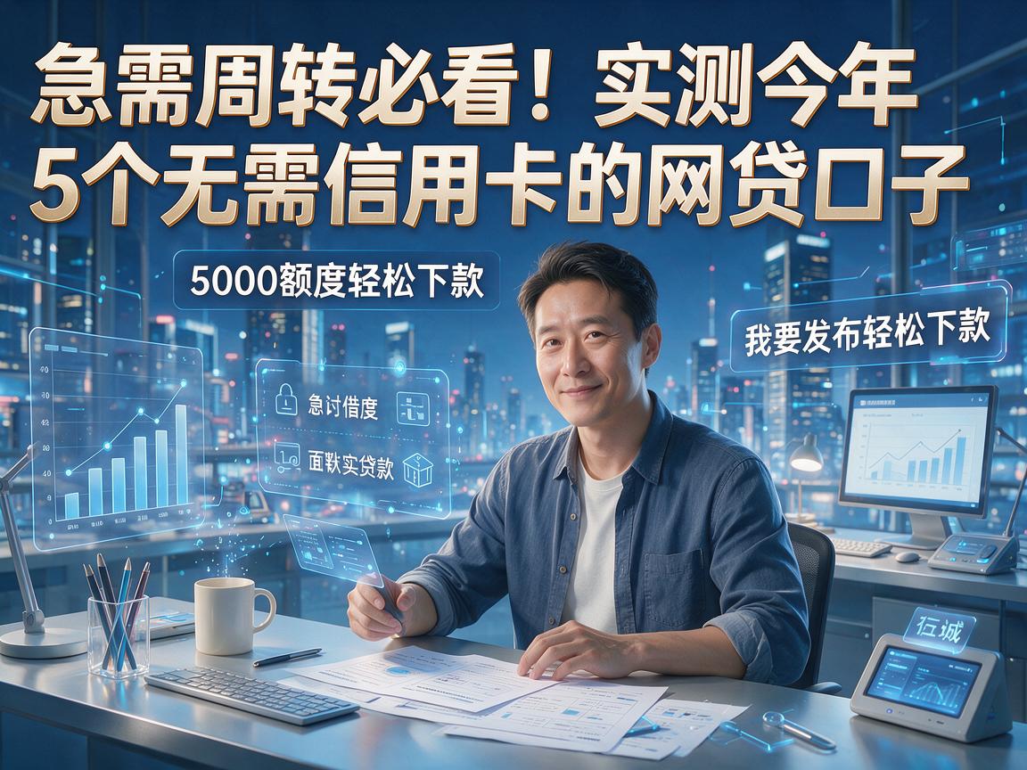 急需周转必看!实测今年5个无需信用卡的网贷口子,5000额度轻松下款