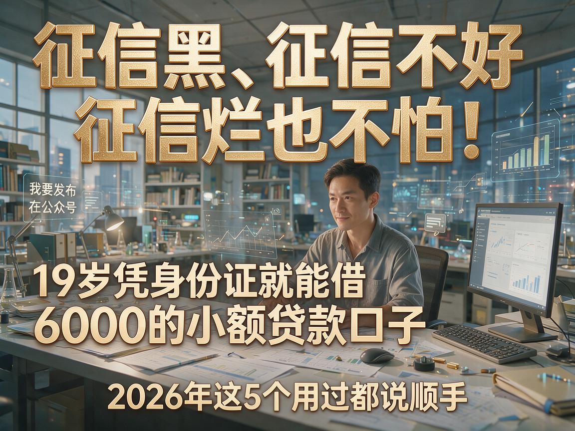 征信黑、征信不好、征信烂也不怕！19岁凭身份证就能借6000的小额贷款口子，2026年这5个用过都说顺手