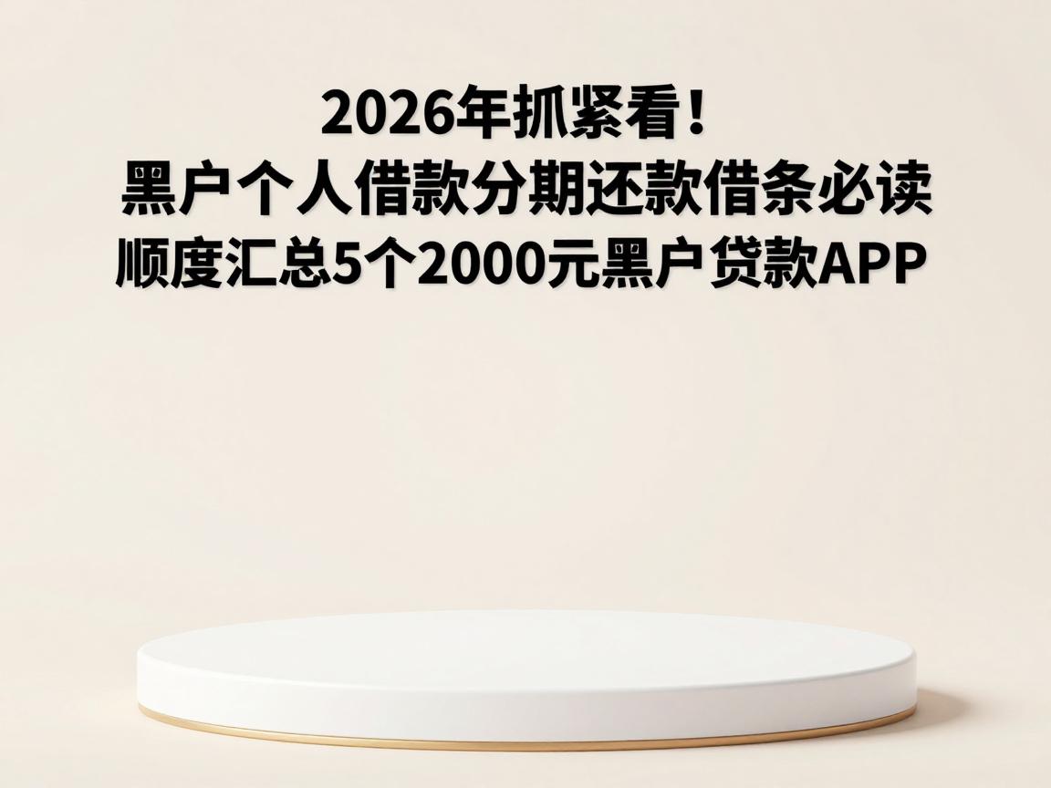 2026年抓紧看!黑户个人借款分期还款借条必读,顺道汇总5个2000元黑户贷款APP