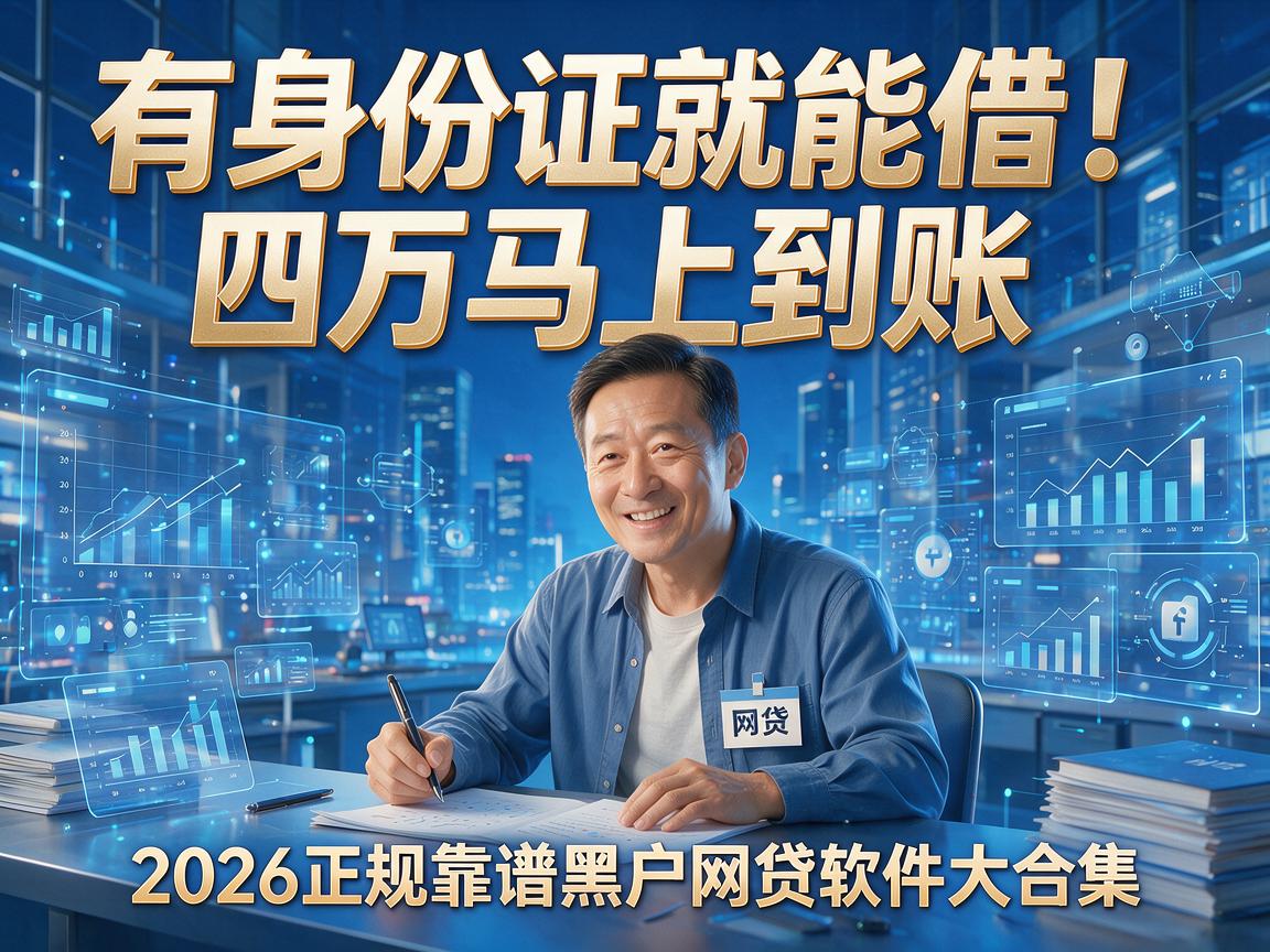 有身份证就能借！四万马上到账，2026正规靠谱黑户网贷软件大合集