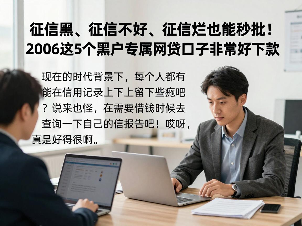 征信黑、征信不好、征信烂也能秒批！2026这5个黑户专属网贷口子非常好下款