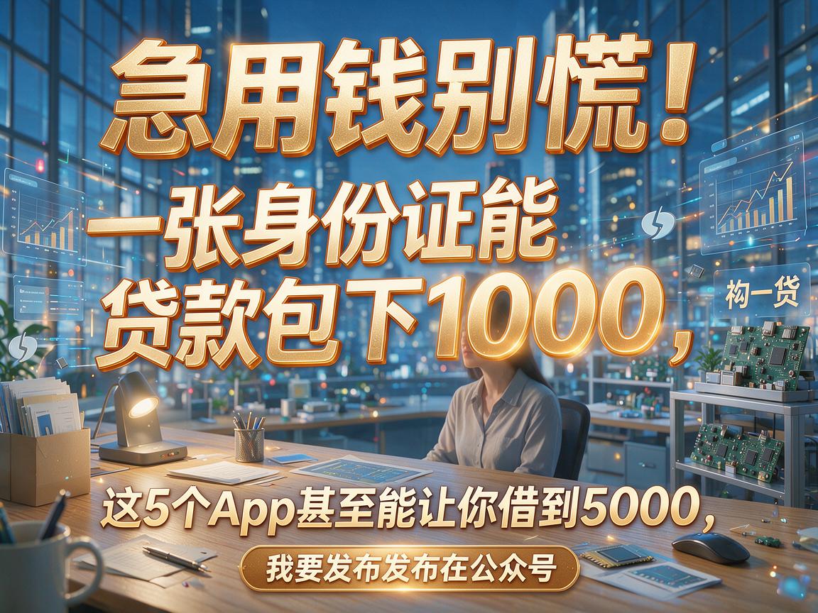 急用钱别慌!一张身份证能贷款包下1000,这5个App甚至能让你借到5000
