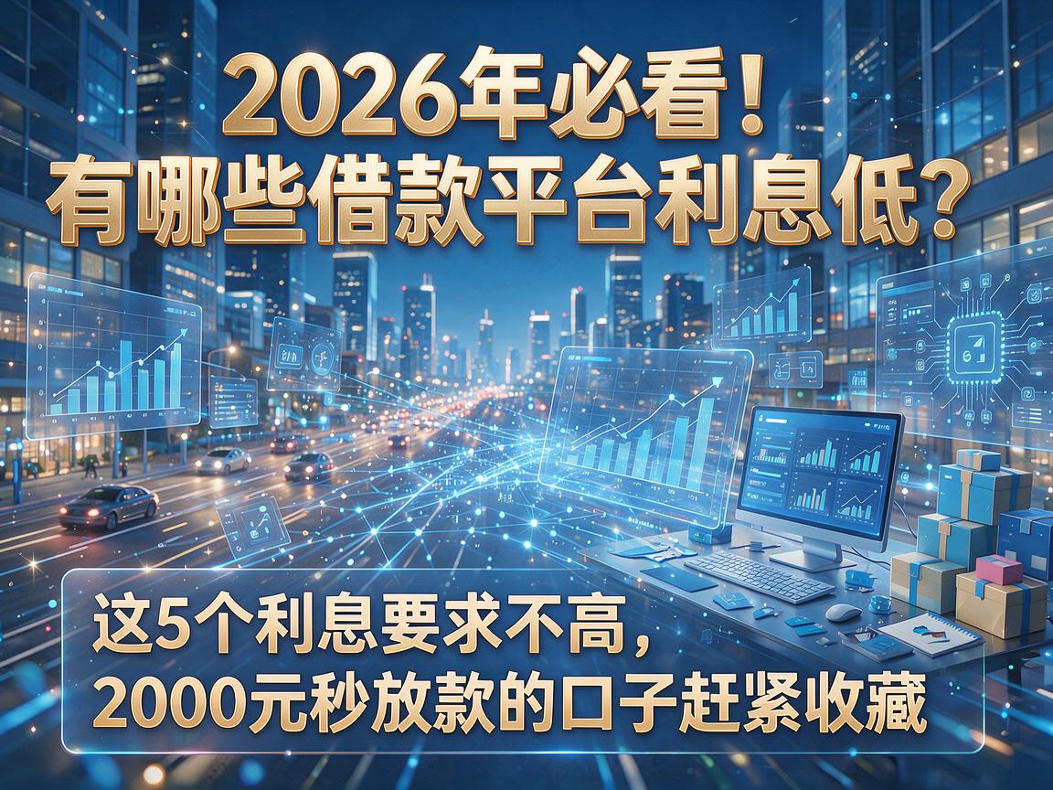 2026年必看!有哪些借款平台利息低?这5个利息要求不高、2000元秒放款的口子赶紧收藏