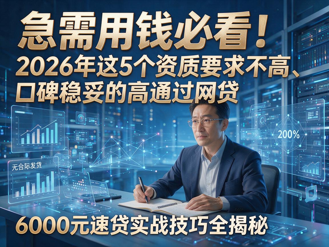 急需用钱必看！2026年这5个资质要求不高、口碑稳妥的高通过网贷，6000元速贷实战技巧全揭秘
