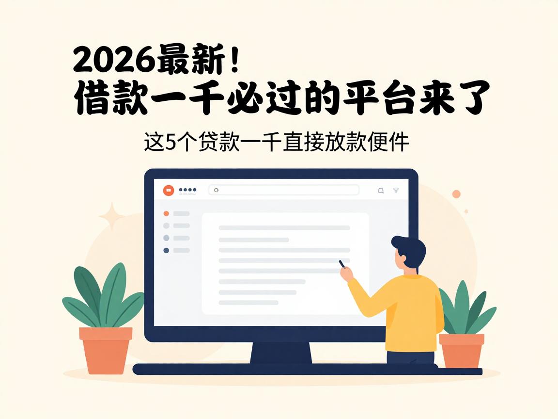 2026最新！借款一千必过的平台来了，这5个贷款一千直接放款软件稳妥又便捷