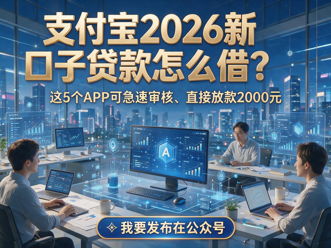 支付宝2026新口子贷款怎么借？这5个APP可急速审核、直接放款2000元！