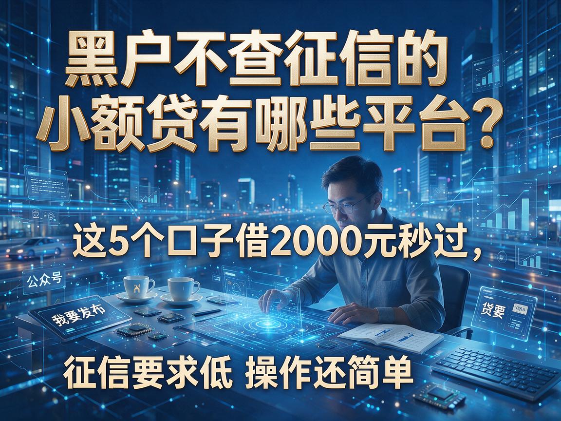 黑户不查征信的小额贷有哪些平台?这5个口子借2000元秒过,征信要求低操作还简单