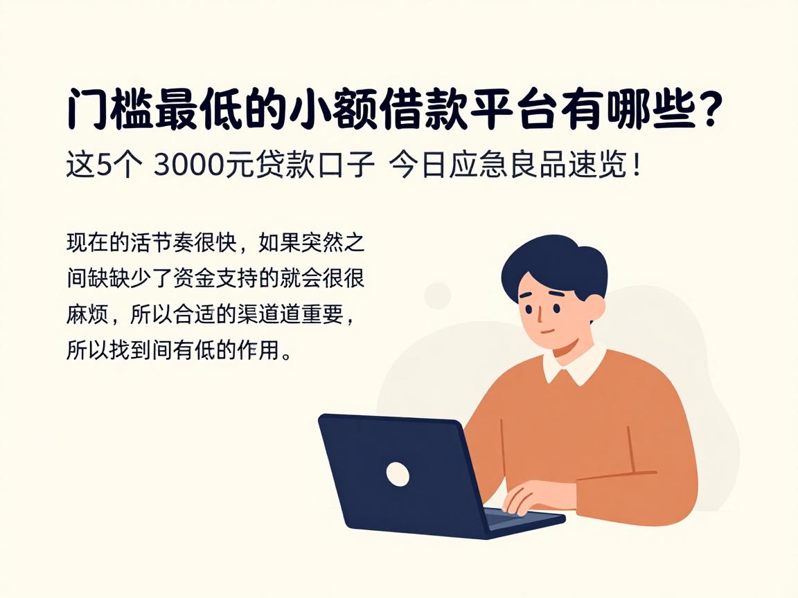 急用钱必看！门槛最低的小额借款平台有哪些？这5个3000元贷款口子今日应急良品速览！