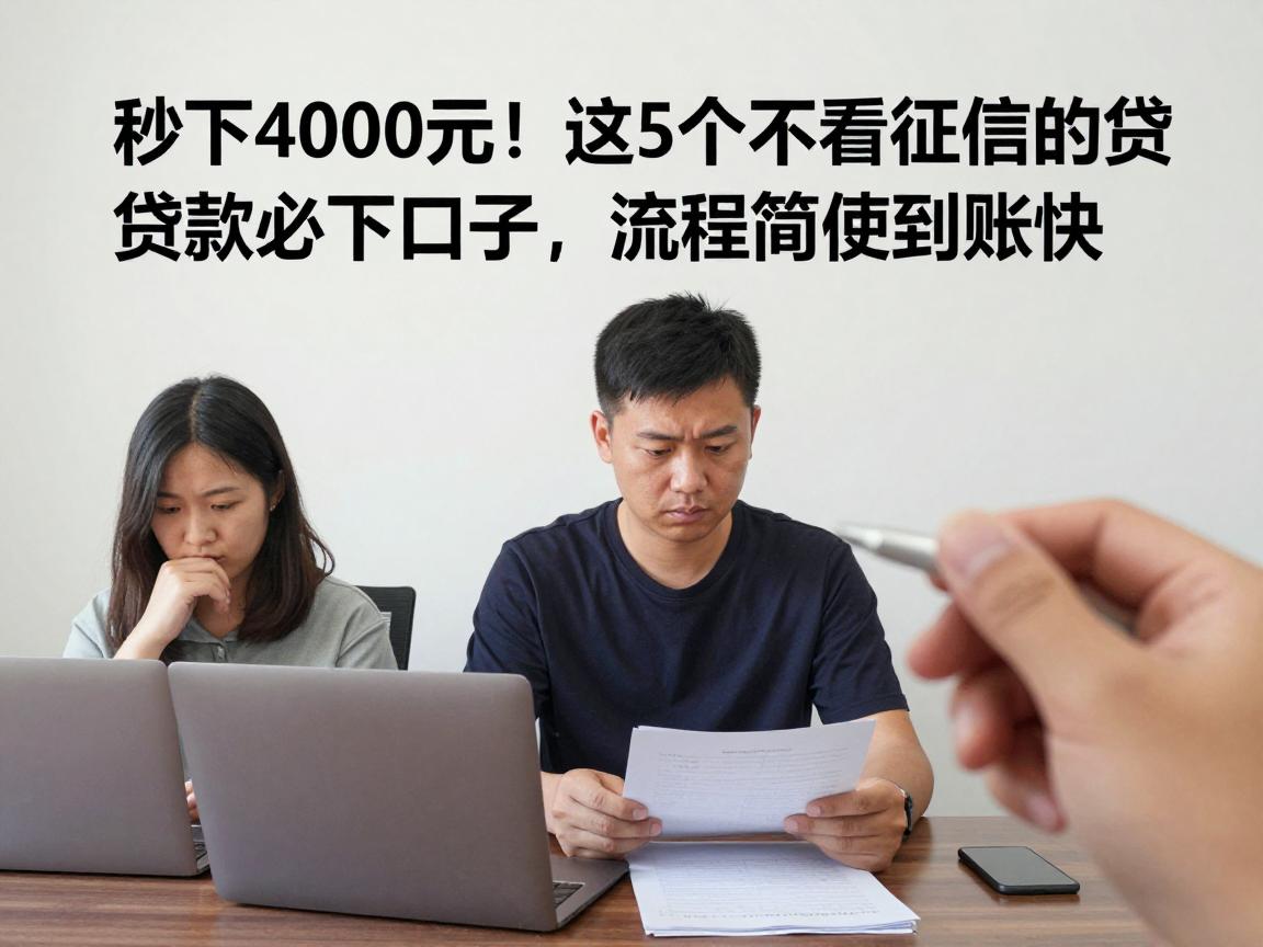 秒下4000元！这5个不看征信的贷款必下口子，流程简便到账快